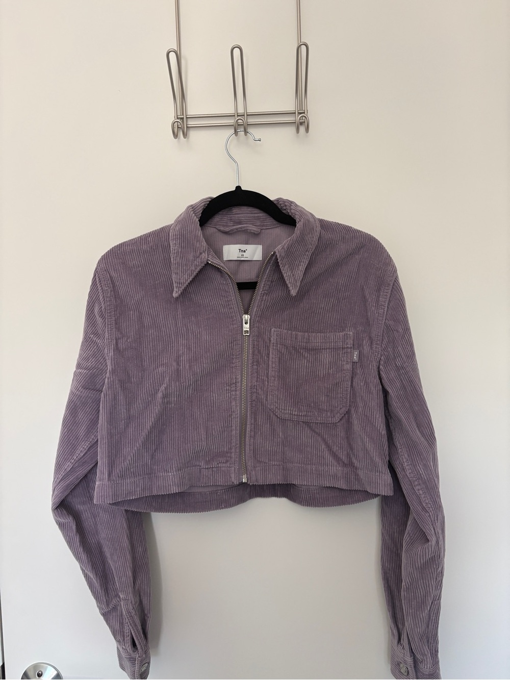 Aritzia Cropped Corduroy Zip Jacket - Lavender